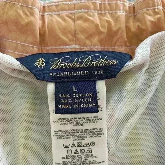 Brooks Brothers Country Club Men’s Size L Pastel Plaid Swim Bathing Trunks Suit - Picture 2 of 8